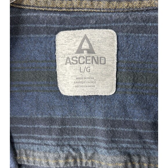 Ascend Flannel Shirt Men's Large Southwest Striped Long Sleeve Hiking Camping - Picture 8 of 9